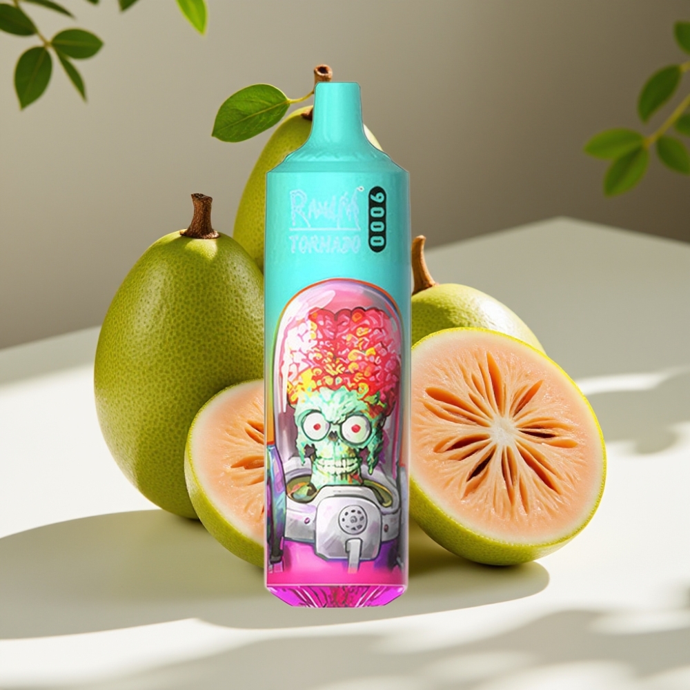 RandM Fumot Tornado 9000 Puffs Disposable Vape with Mesh Coil & RGB Display - Guava Ice