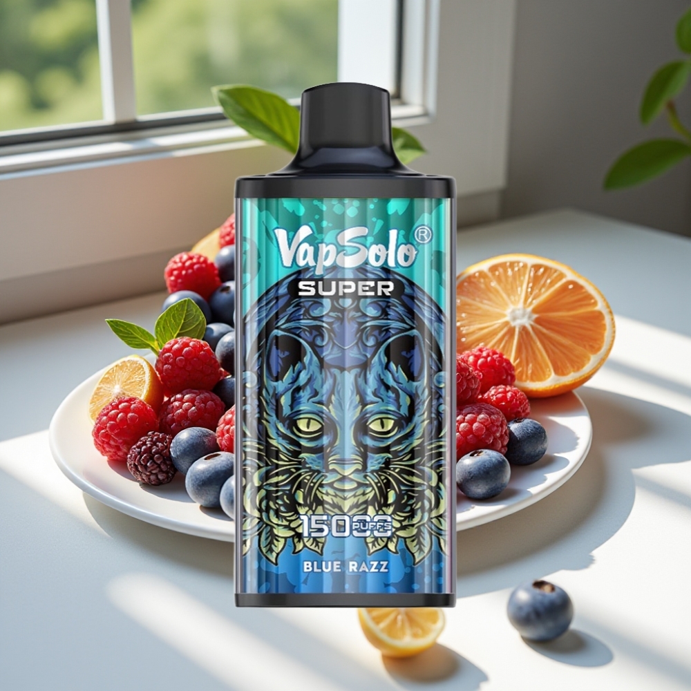 Vapsolo Super 15000 Puffs Blue Razz 40ml Mesh Coil Disposable Vape