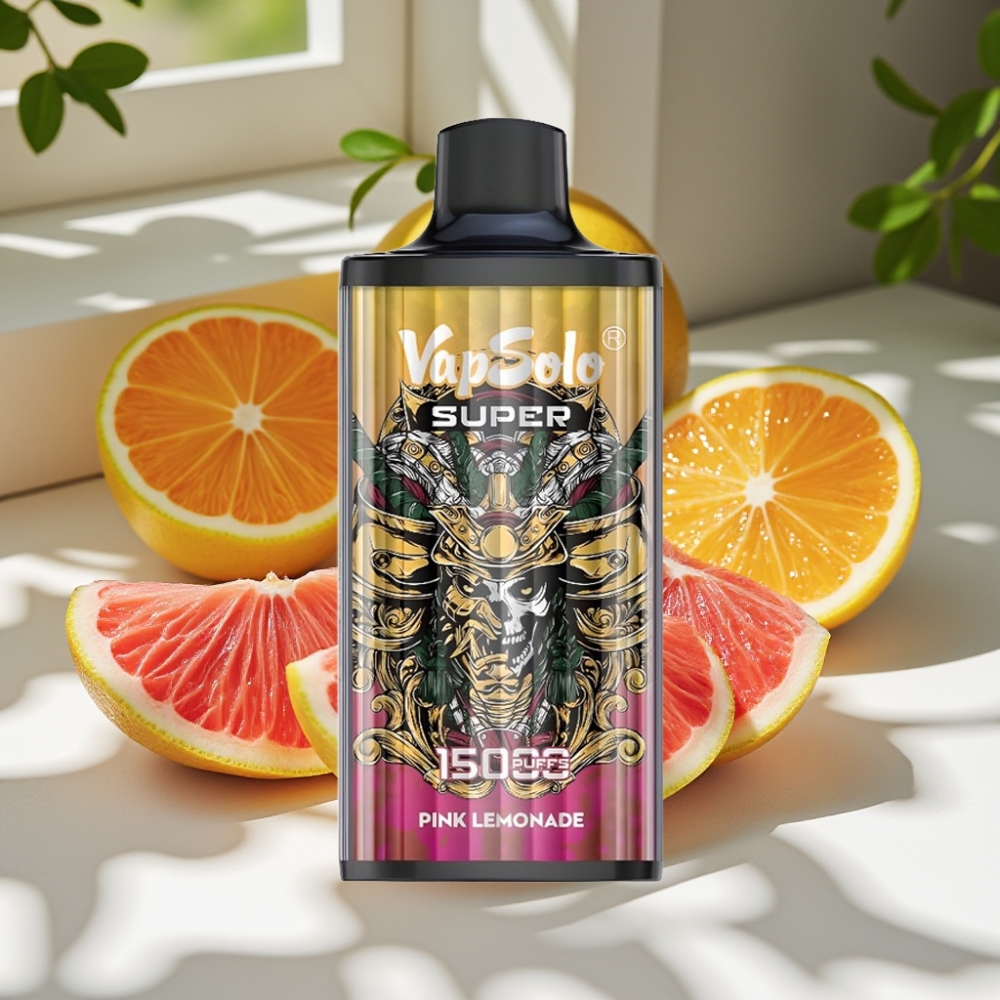 Vapsolo Super 15000 Puffs Disposable Vape - 40ml E-Liquid, 850mAh Mesh Coil, Type-C Charging Super Pink Lemonade