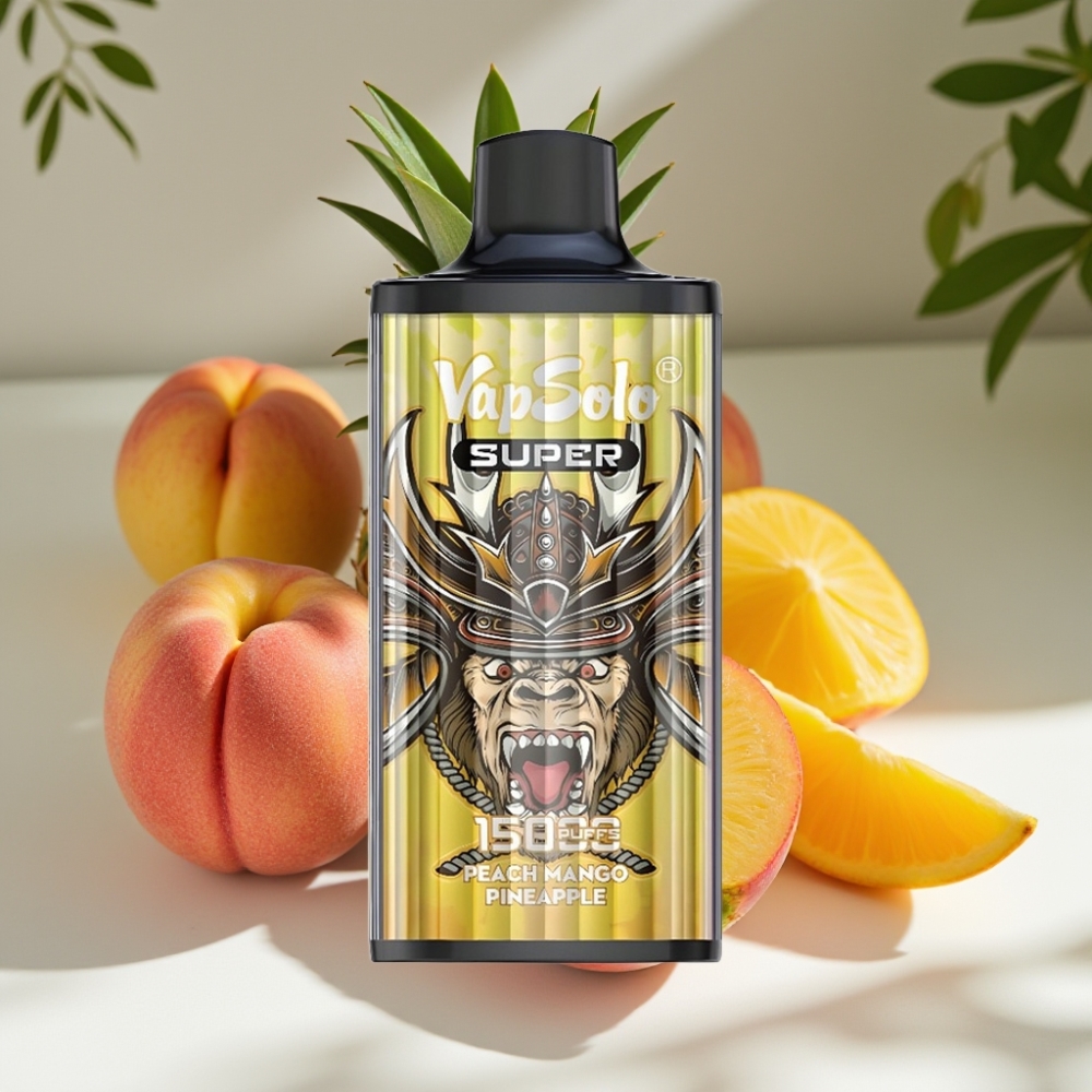 Vapsolo Super 15000 Puffs Peach Mango Pineapple 40ml 50mg Mesh Coil Type-C