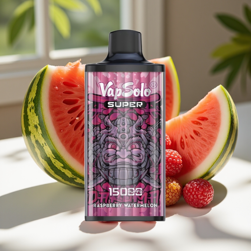 Vapsolo Super 15000 Puffs Raspberry Watermelon 40ml Mesh Coil Disposable Vape