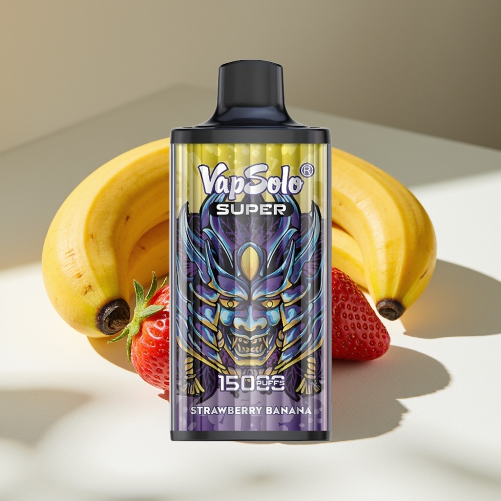 Vapsolo Super 15000 Puffs Strawberry Banana 40ml Disposable Vape with Type-C