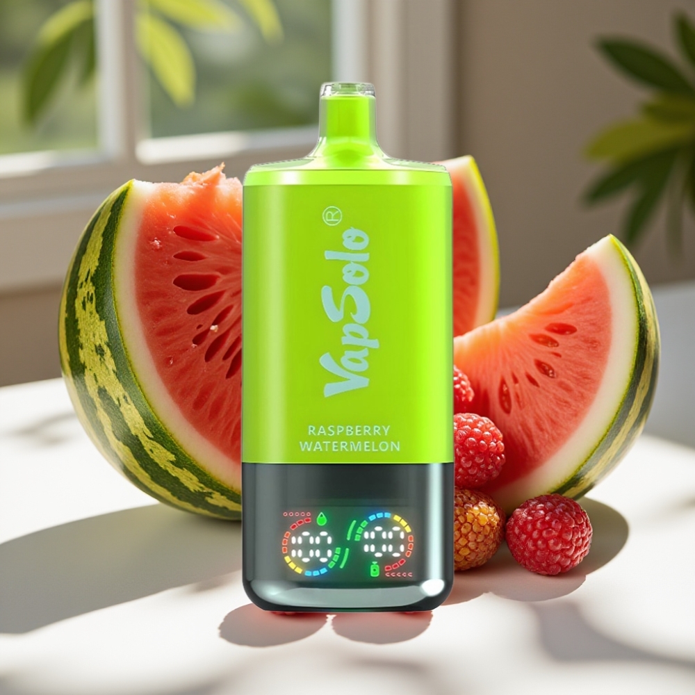VapSolo Triple 30000 Puffs Disposable Vape – 40ml E-Liquid, Type-C Charging, Raspberry Watermelon