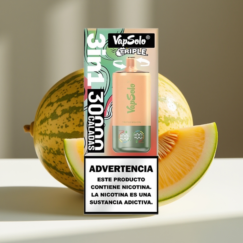 VapSolo Triple 30000 Puffs Disposable Vape 40ml Triple Melon Type-C