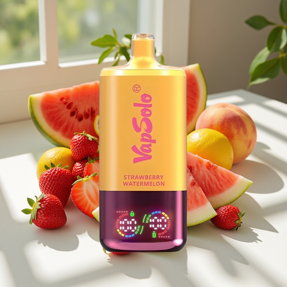 VapSolo Triple 30000 Puffs Disposable Vape – 40ml, Type-C, Strawberry Watermelon & Lemon Peach