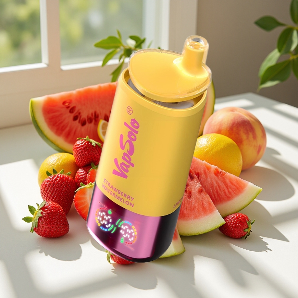 VapSolo Triple 30000 Puffs Disposable Vape – 40ml, Type-C, Strawberry Watermelon & Lemon Peach