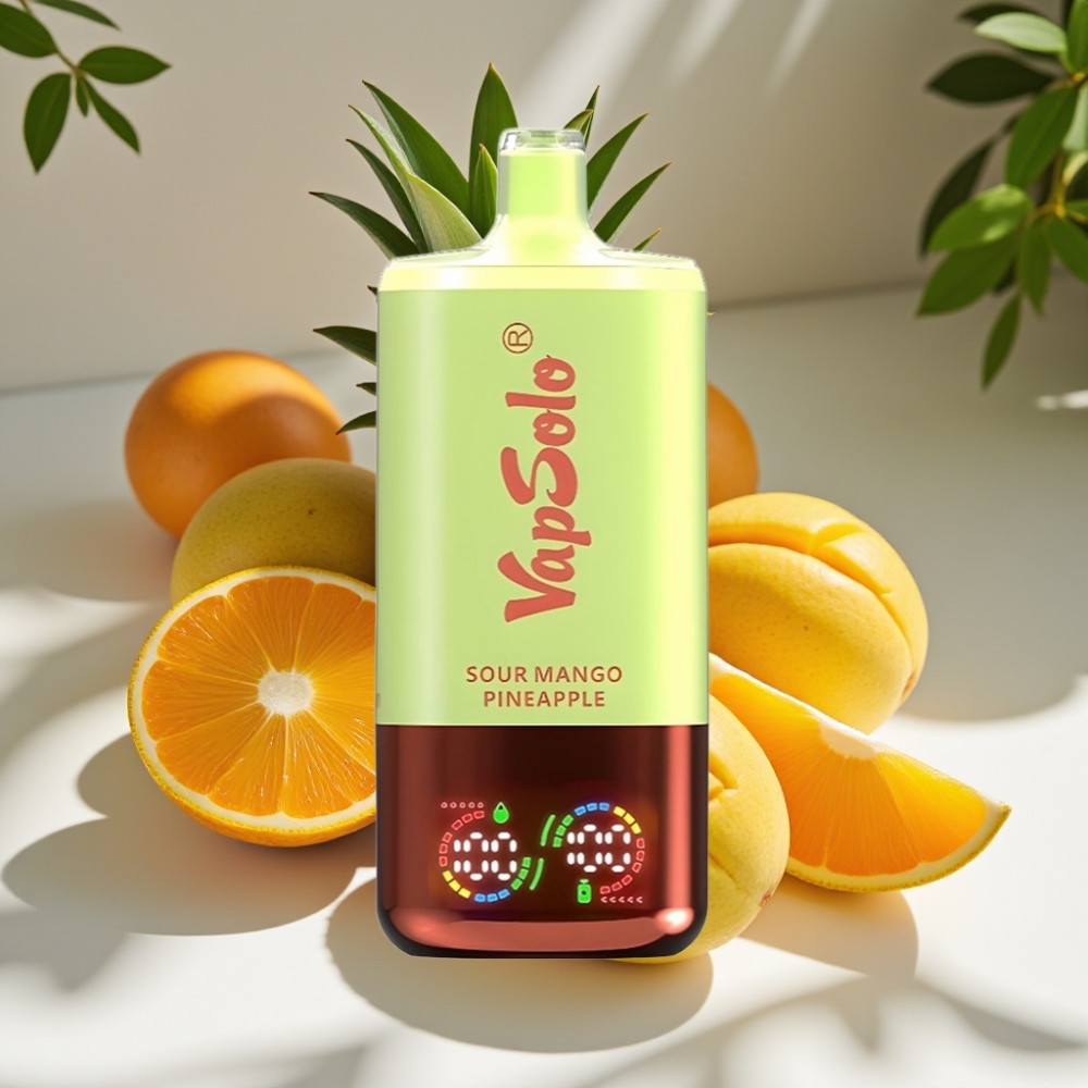 VapSolo Triple 30000 Puffs Disposable Vape Sour Mango Pineapple – 40ml, 20mg/50mg, Type-C