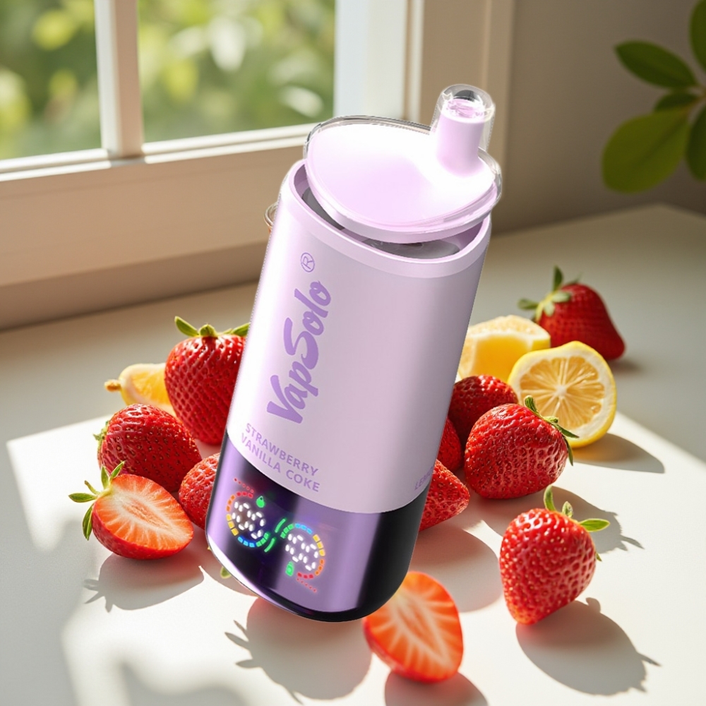 VapSolo Triple 30000 Puffs Disposable Vape with 40mL E-Liquid & Type-C Charging - Strawberry Vanilla Coke