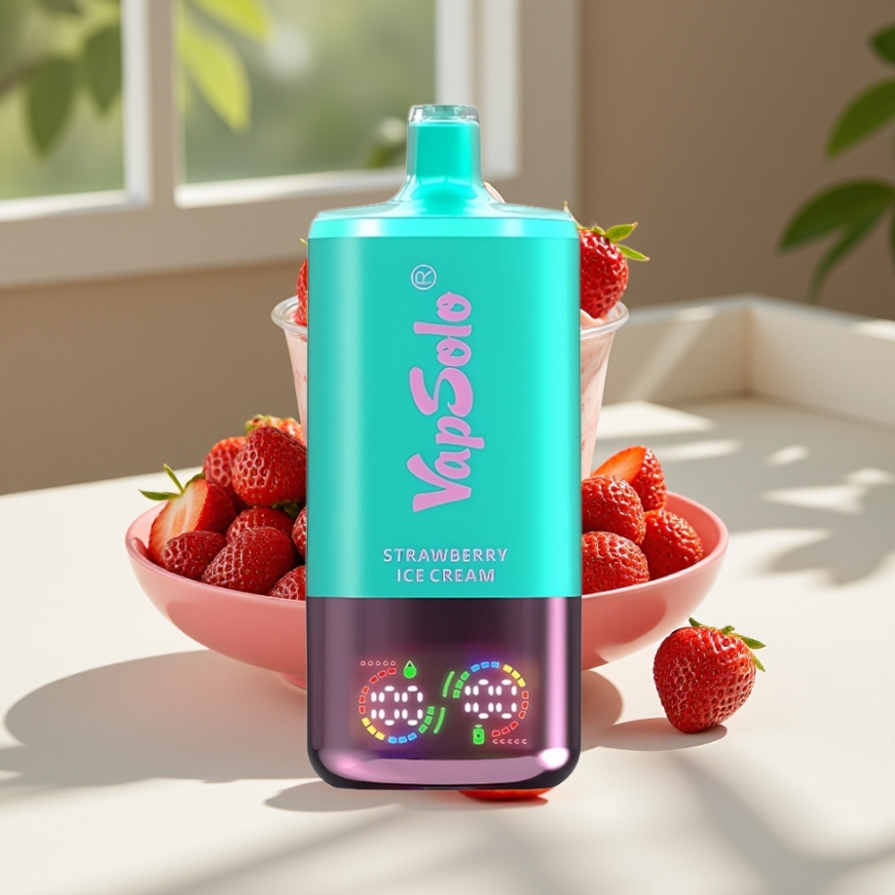 VapSolo Triple 30000 Puffs Strawberry Ice Cream Disposable Vape - 40ml, Type-C