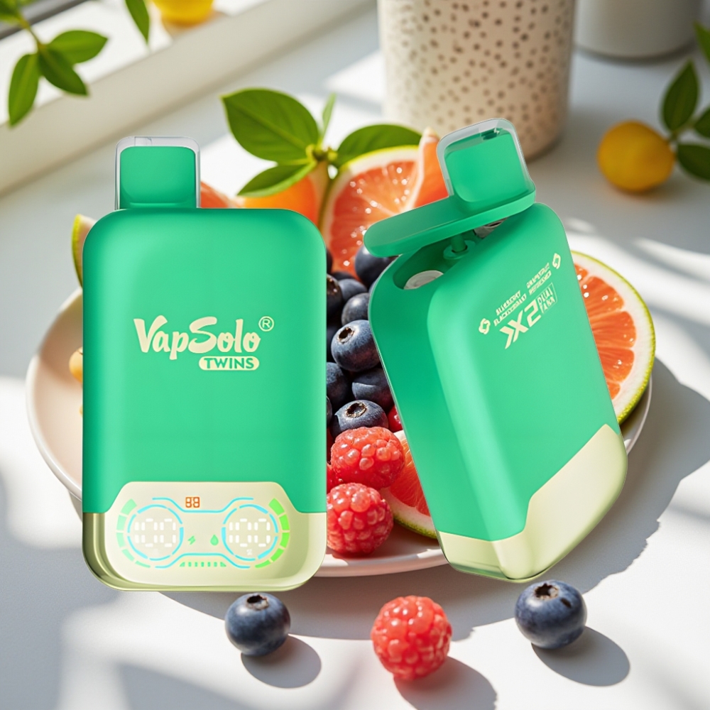 Vapsolo Twins 20000 Puffs 40ml Dual Tank Blueberry Blackcurrant & Grapefruit Refresher