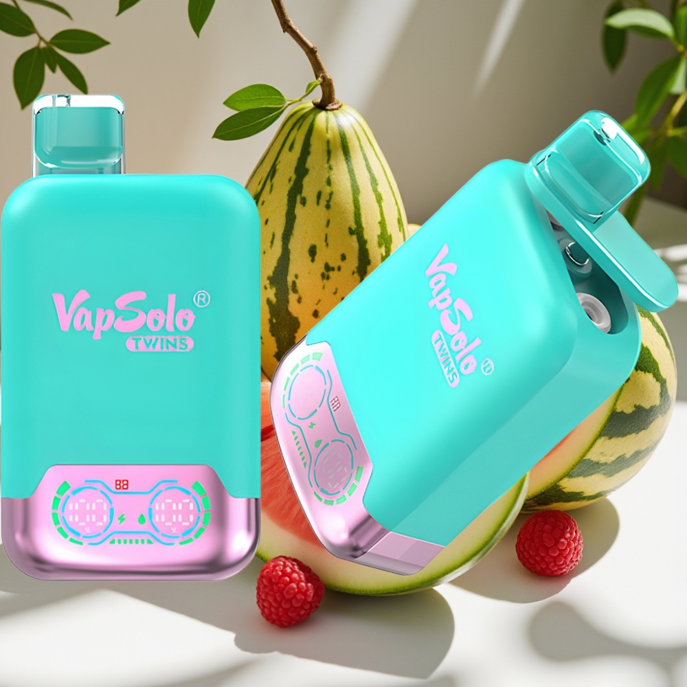 Vapsolo Twins 20000 Puffs 40ml Dual Tank Disposable Vape – Triple Melon & Raspberry Watermelon
