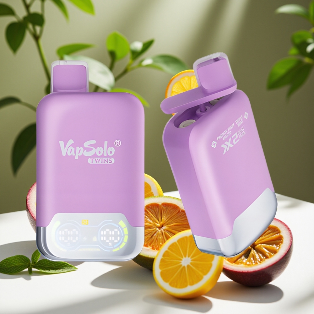 Vapsolo Twins 20000 Puffs 40ml Dual Tank Passion Fruit Mojito & Triple Mint Disposable Vape