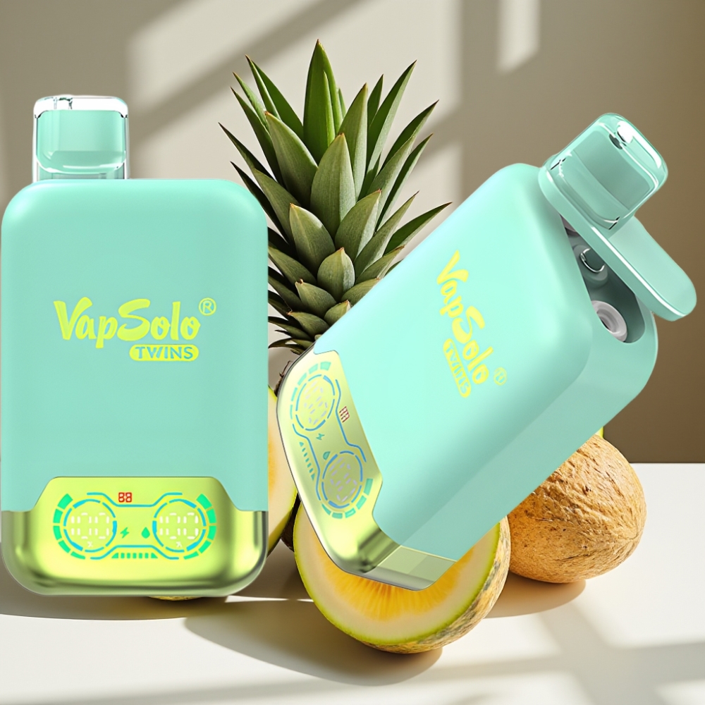Vapsolo Twins 20000 Puffs 40ml Dual Tank Triple Melon Pineapple Coconut