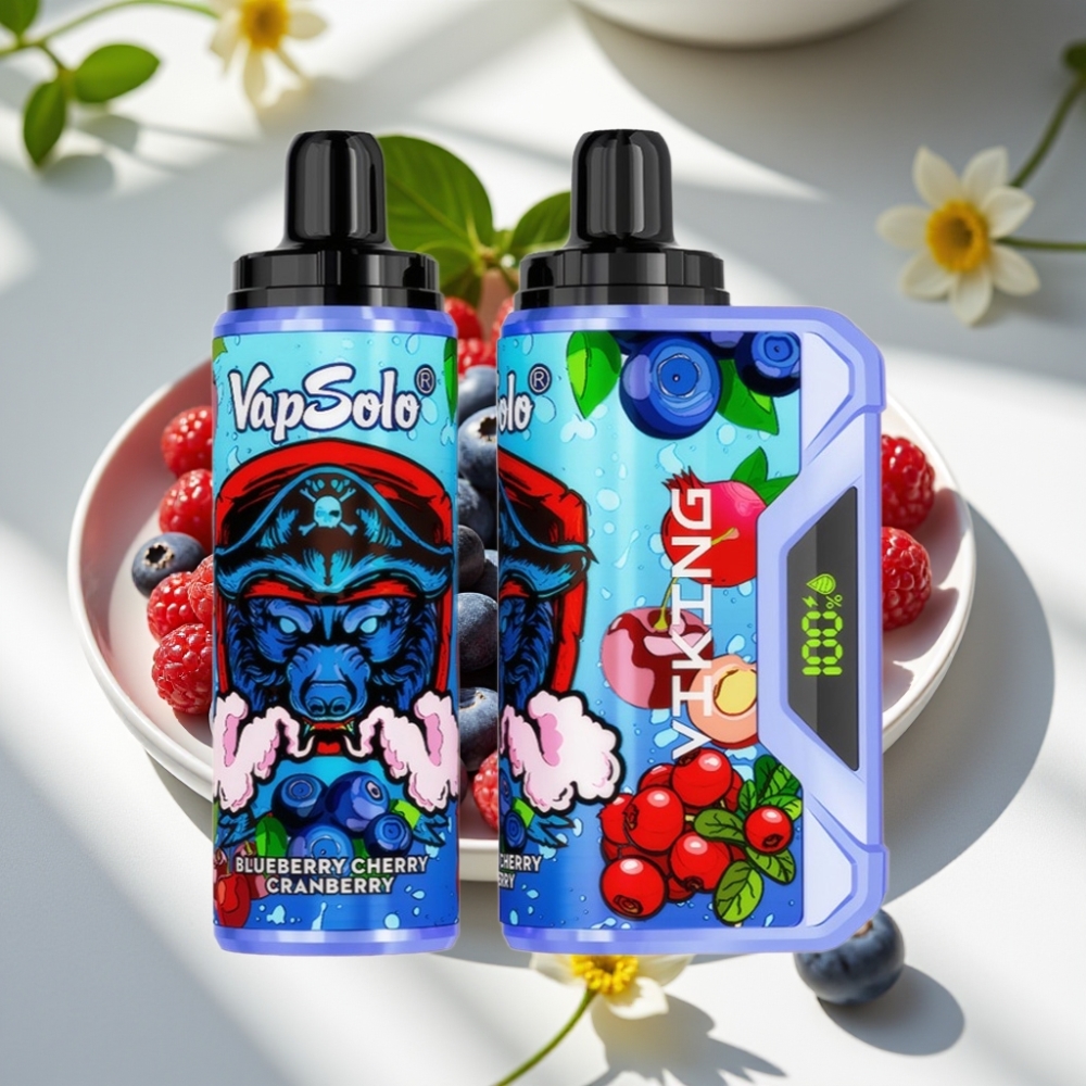VapSolo VIKING 12000 Puffs 22ml Disposable Vape Blueberry Cherry Cranberry