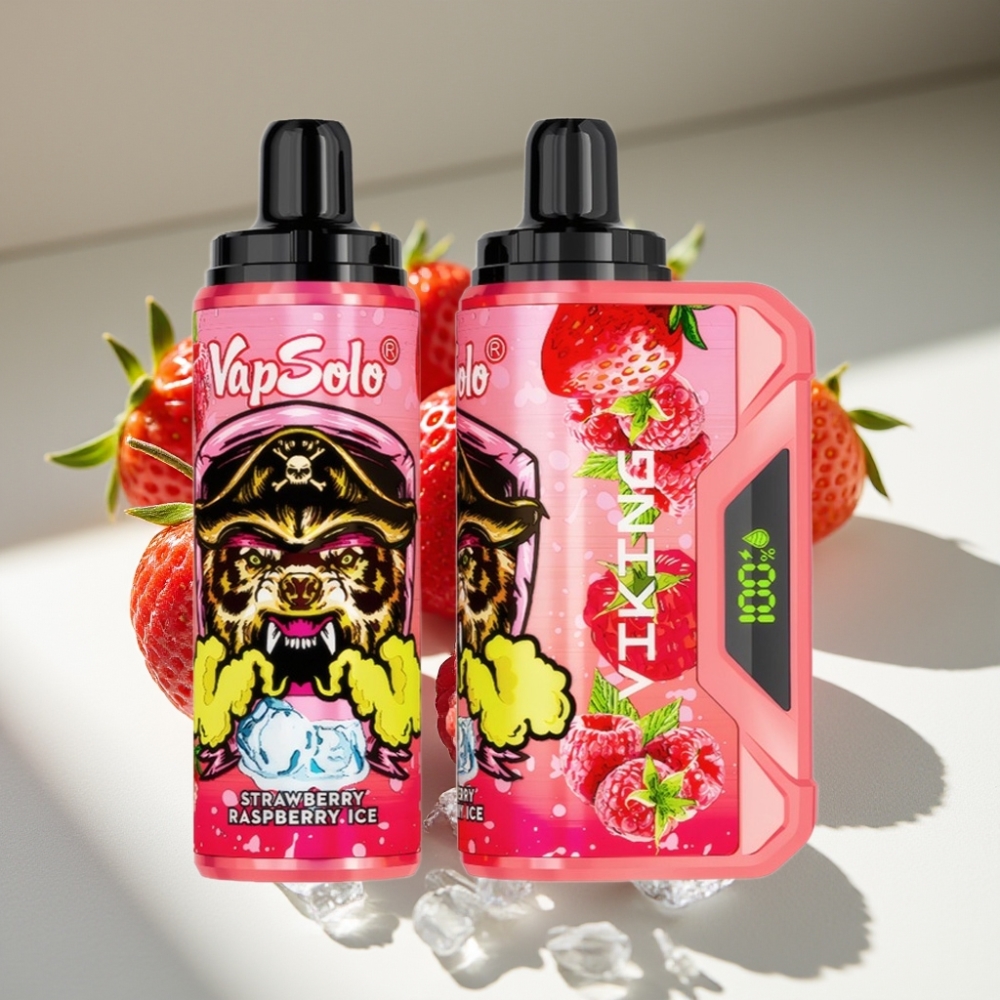 VapSolo VIKING 12000 Puffs 22ml Disposable Vape Strawberry Raspberry Ice